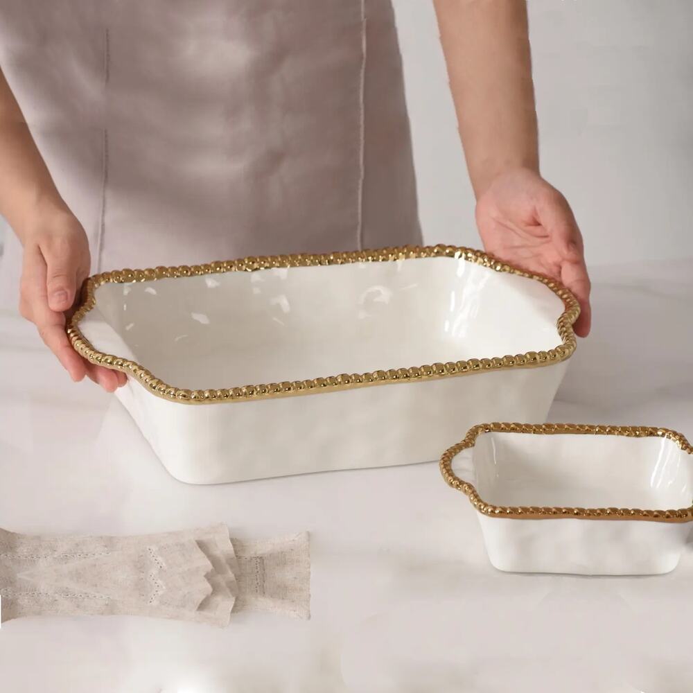 PAMPA BAY Golden Salerno 11" X 9" Rectangular Baking Dish - Picture 2 of 11
